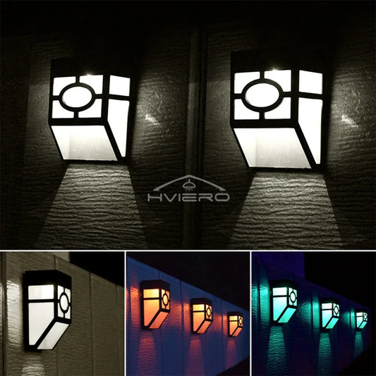 Solar Garden Lamp Outdoor Decor Waterproof Vintage Yard Light Led Driveway Flowerbed Lighting Lamps Retro Wall Sunlight Charging