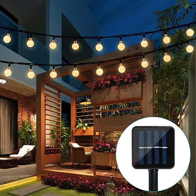 2025 New Solar Crystal Globe LED String Lights LED Solar Outdoor Light IP65 Fairy Light Christmas Garland for Garden Party