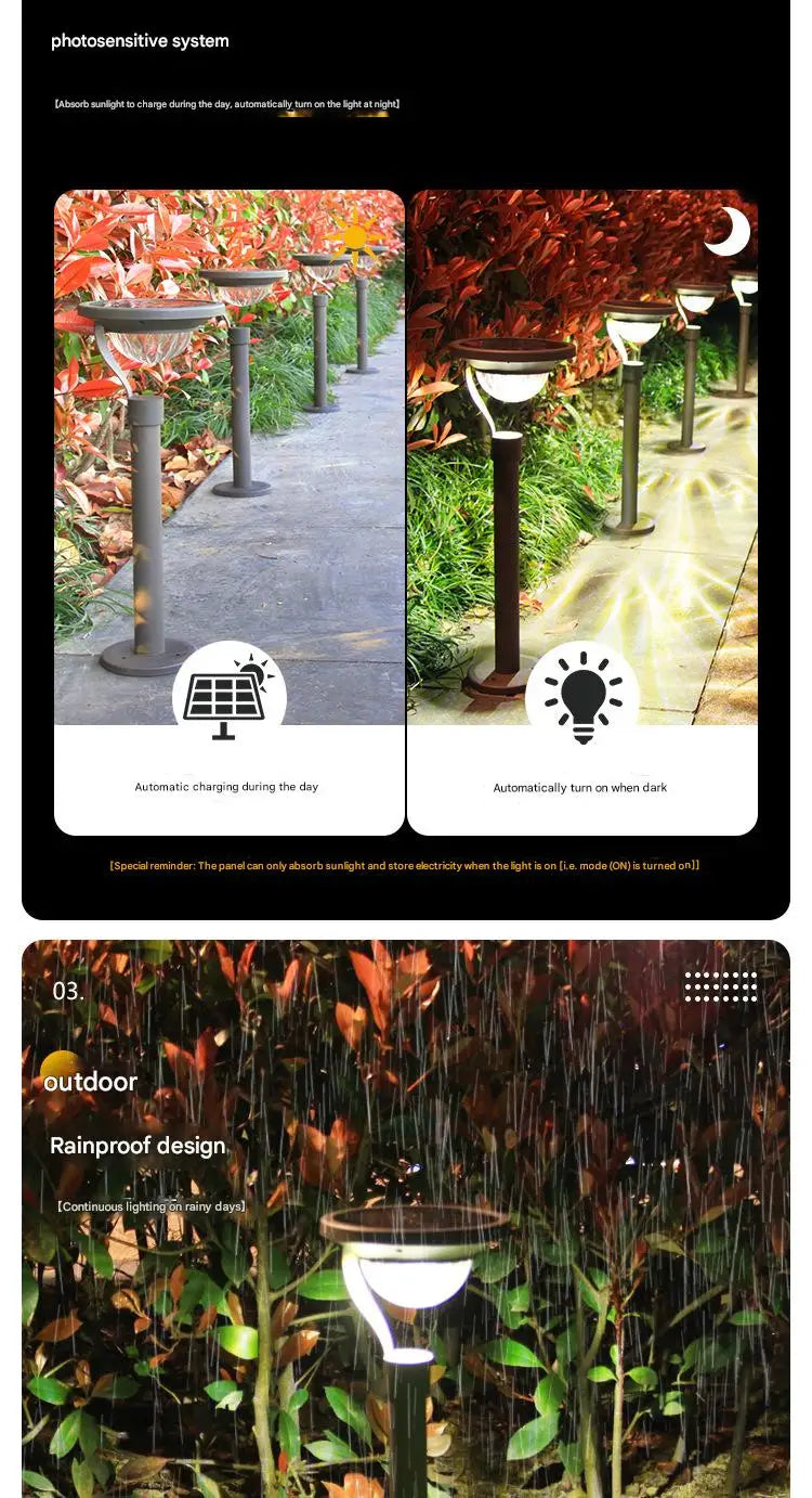 Solar Pathway Lights Outdoor Waterproof Solar Lamp Super Bright Auto On/Off Garden Light for Patio Path Walkway Driveway Decor