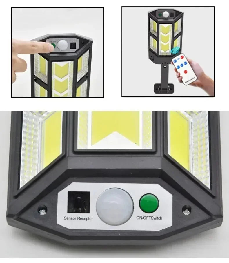 Newest Solar LED Light 300000LM Outdoor Solar Lamp Of Motion Sensor 4 Mode Waterproof