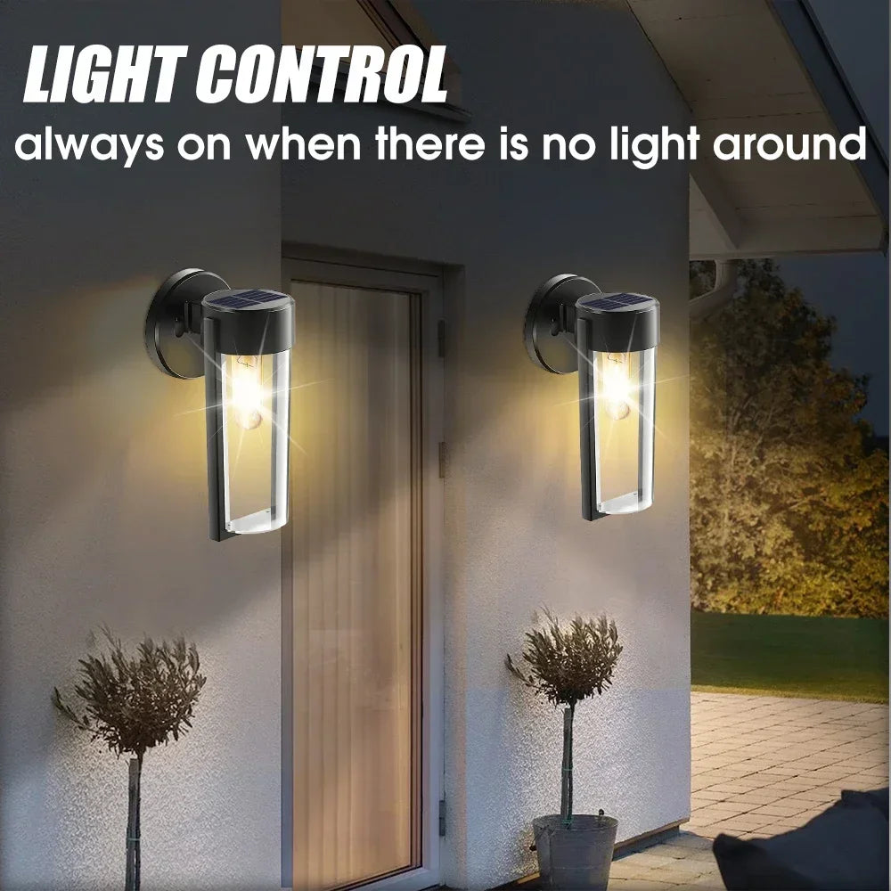 Solar Wall Lights LED Outdoor Waterproof  Hanging Tungsten Lamp Balcony Garden Corridor Porch Light Home Decoration Lighting
