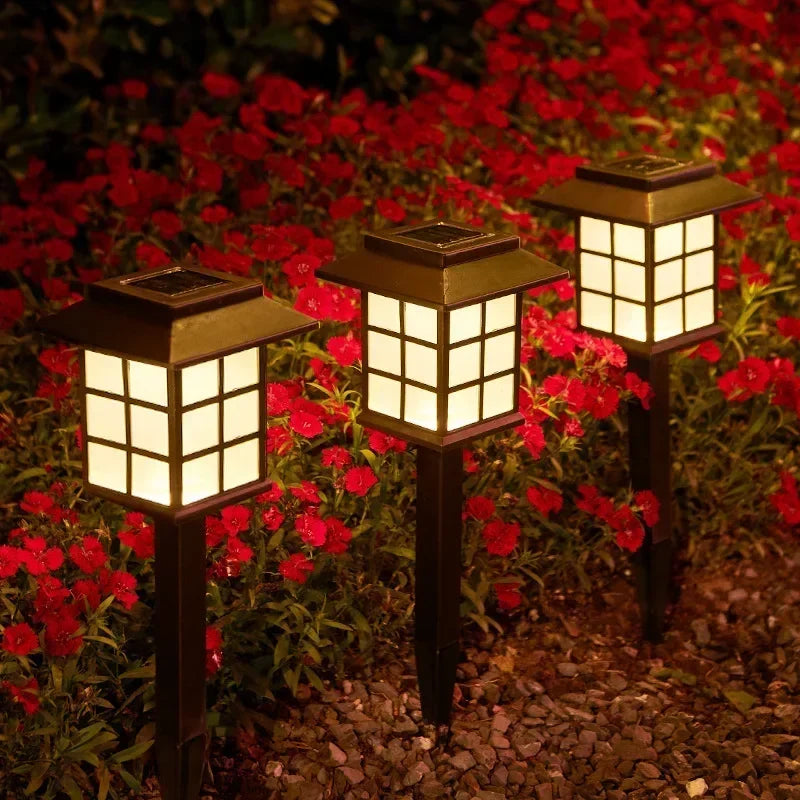 2Pack Solar LED Pathway Lights Outdoor Waterproof Walkway Garden Courtyard Decor Street Lamp for Landscape Yard Patio Driveway