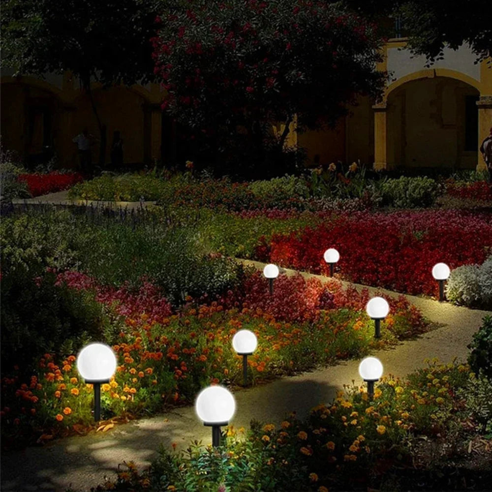 Solar Powered LED Bulb Lamp Energy Light Waterproof Outdoor Garden Light Street Decor Solar Panel Ball Lights Lawn Yard Lamp